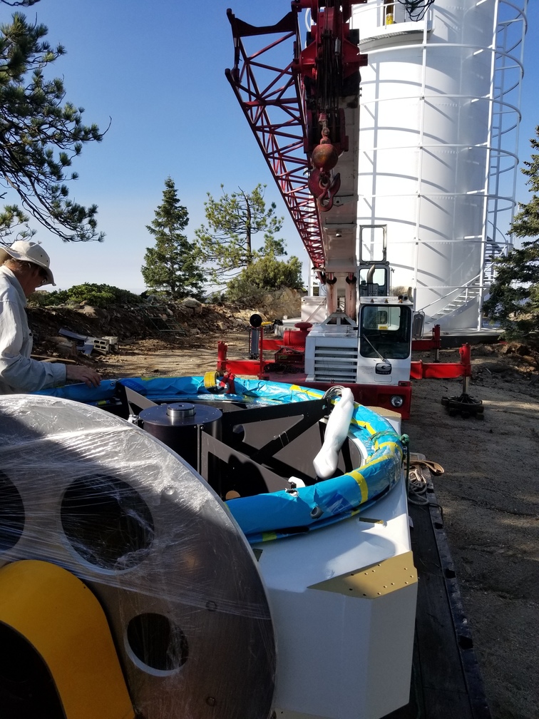 Crane work completed at Site #2, pedestal installed at Site #3