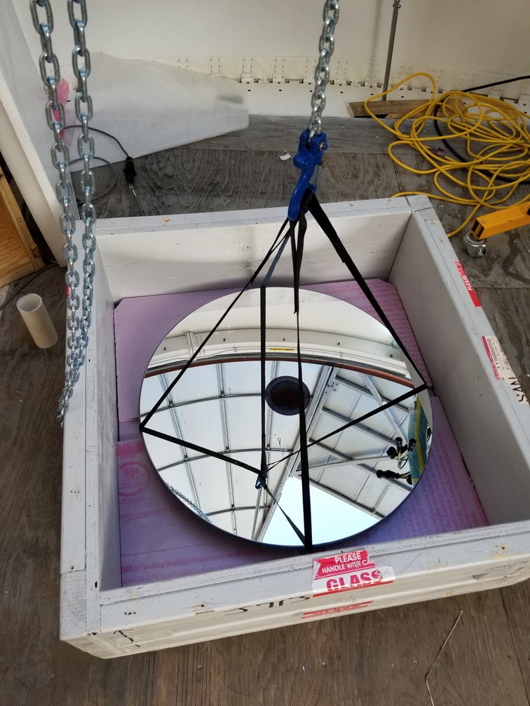 Secondary and focus housing installed on telescope at Site #1